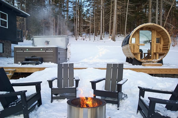 Stratton Chalet hot tub — Vermont vacation rental